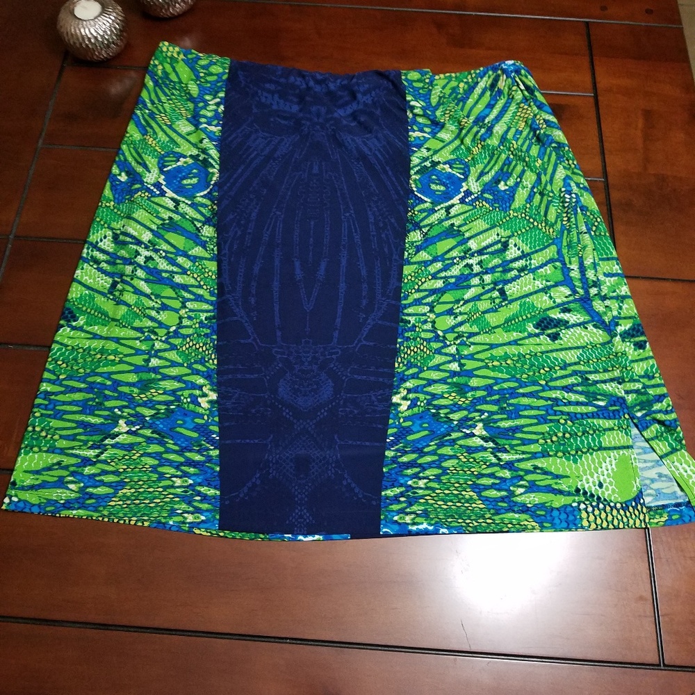 Blue Green Printed skirt
